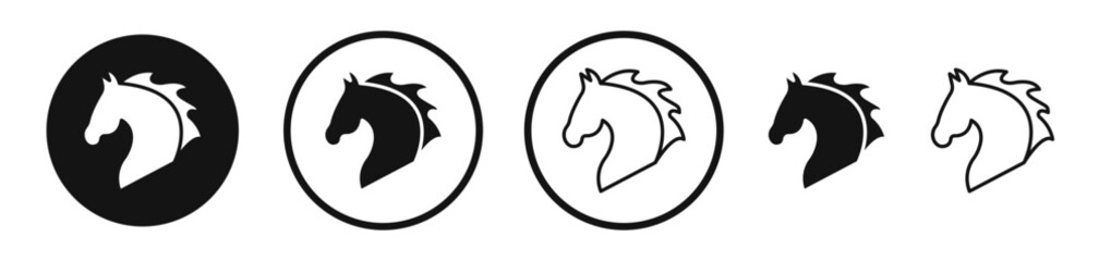 Horse icon set. vector icons for apps and website ui design