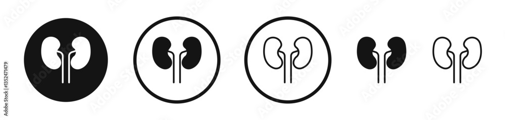 Poster kidneys icon set. vector icons for apps and website ui design