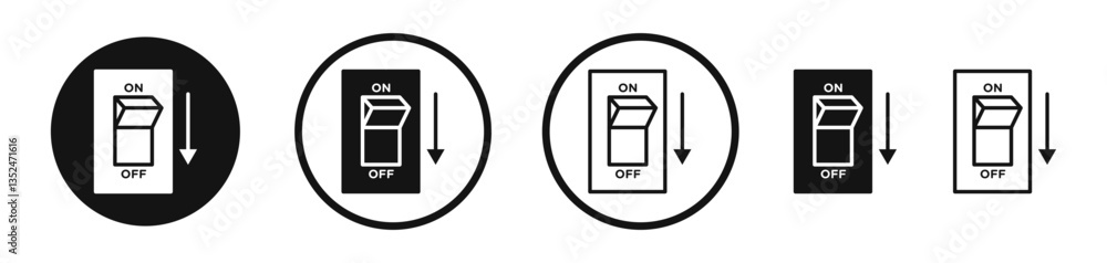 Aufkleber light switch off icon set. vector icons for apps and website ui design