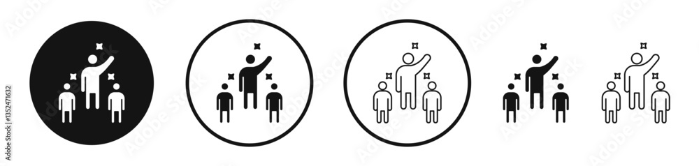 Poster leadership icon set. vector icons for apps and website ui design