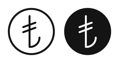 Lira sign icon set. vector icons for apps and website ui design