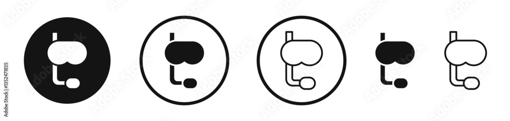 Poster mask snorkel icon set. vector icons for apps and website ui design