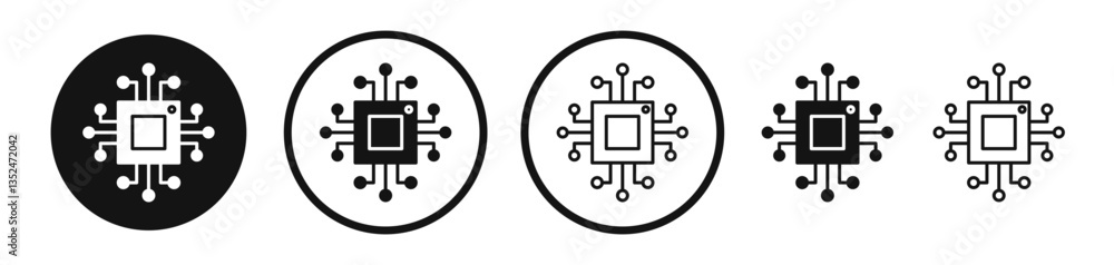 Poster microchip icon set. vector icons for apps and website ui design