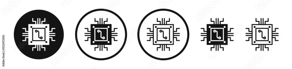 Poster microchip icon set. vector icons for apps and website ui design