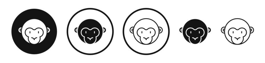 Monkey icon set. vector icons for apps and website ui design