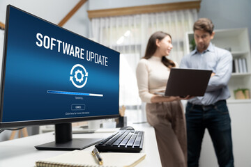 Software update on computer for brisk version of device software upgrade