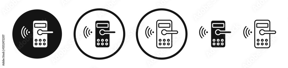 Poster nfc lock icon set. vector icons for apps and website ui design