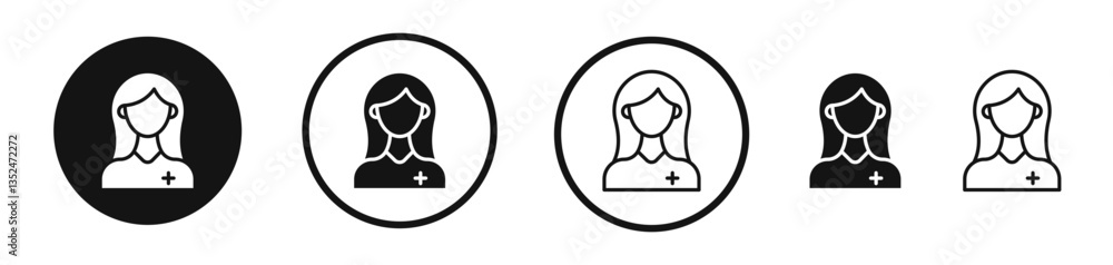 Aufkleber nurse icon set. vector icons for apps and website ui design