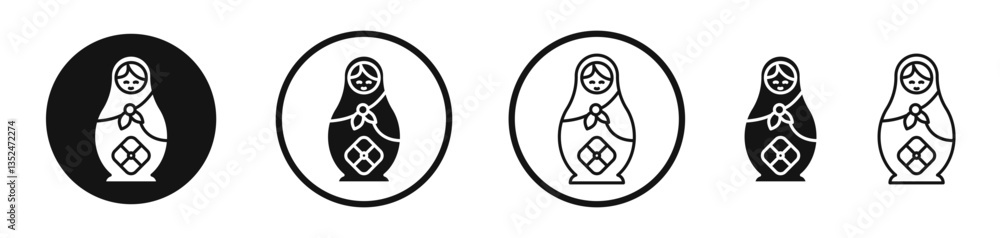 Poster nesting dolls icon set. vector icons for apps and website ui design