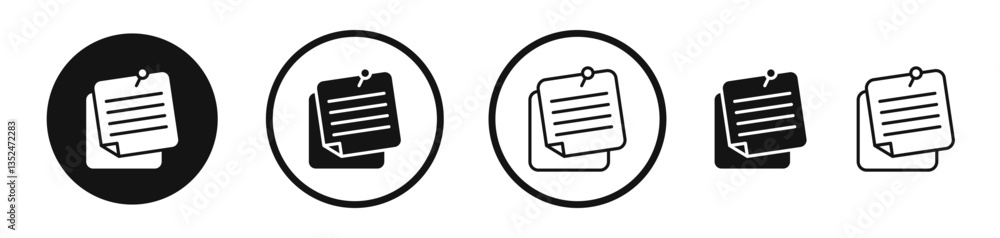 Poster note sticky icon set. vector icons for apps and website ui design