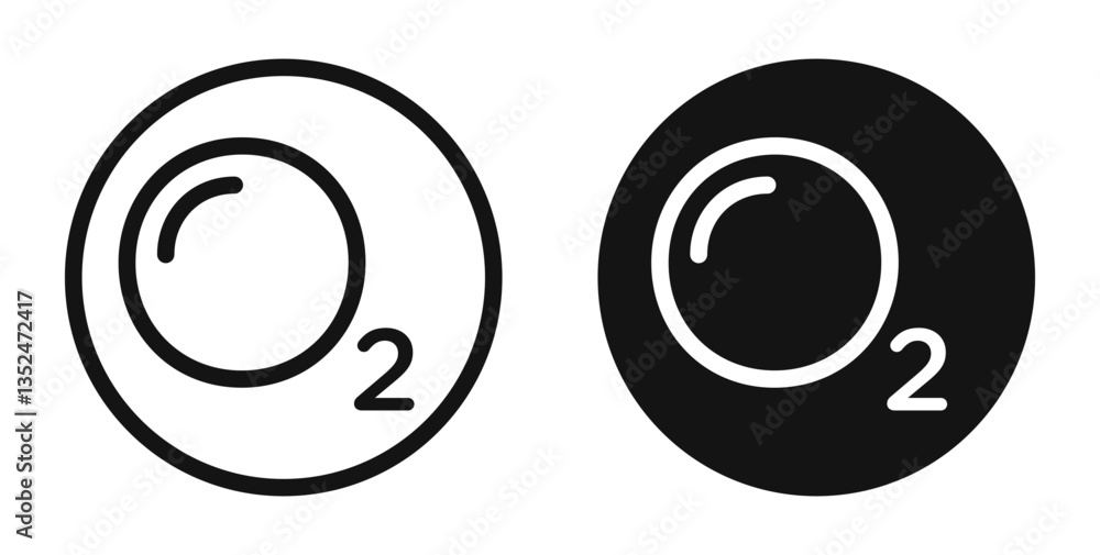 Poster oxygen o2 icon set. vector icons for apps and website ui design