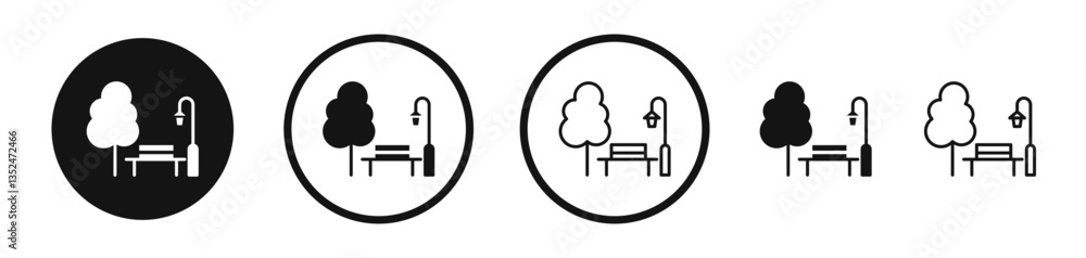 Aufkleber park icon set. vector icons for apps and website ui design