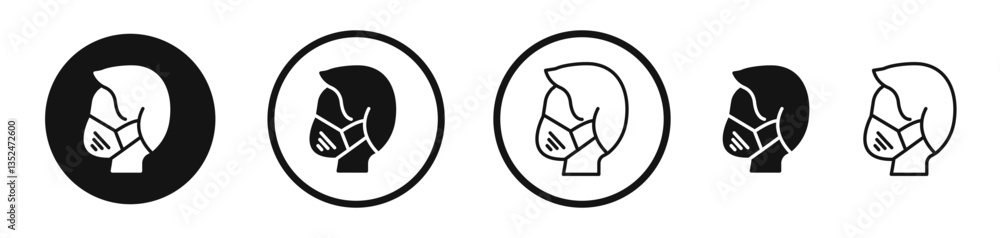 Aufkleber person in mask icon set. vector icons for apps and website ui design