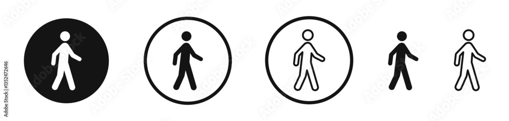 Poster person walking icon set. vector icons for apps and website ui design