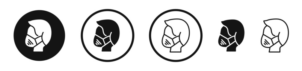 Person in mask icon set. vector icons for apps and website ui design