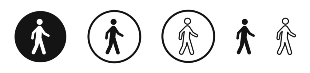 Person walking icon set. vector icons for apps and website ui design