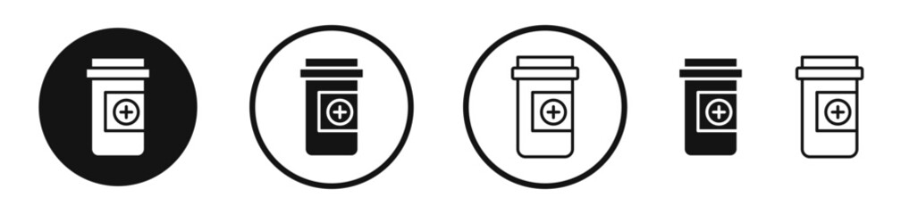 Prescription bottle icon set. vector icons for apps and website ui design