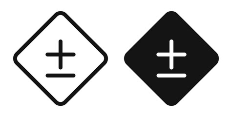 Plus minus icon set. vector icons for apps and website ui design