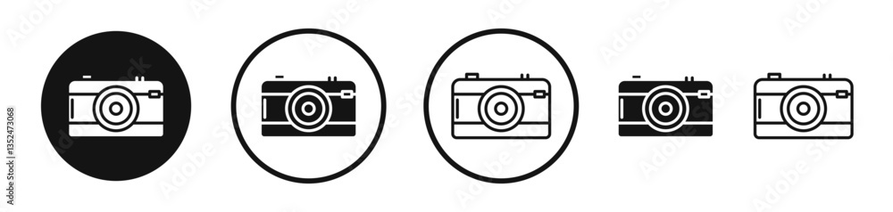 Poster retro camera icon set. vector icons for apps and website ui design