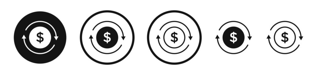 Refund icon set. vector icons for apps and website ui design