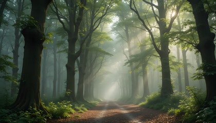 Obraz premium morning in the forest