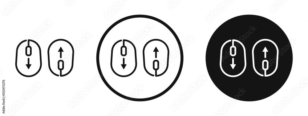 Poster scroll down up icon set. vector icons for apps and website ui design