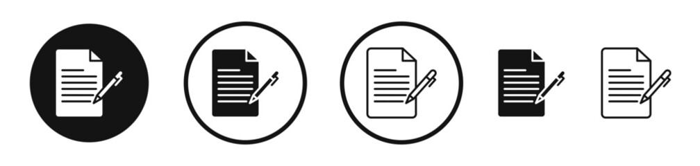 signature file icon set. vector icons for apps and website ui design