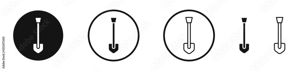 Aufkleber snow shovel icon set. vector icons for apps and website ui design