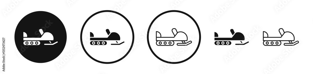 Poster snowmobile icon set. vector icons for apps and website ui design