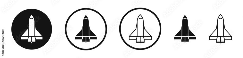Poster space shuttle icon set. vector icons for apps and website ui design