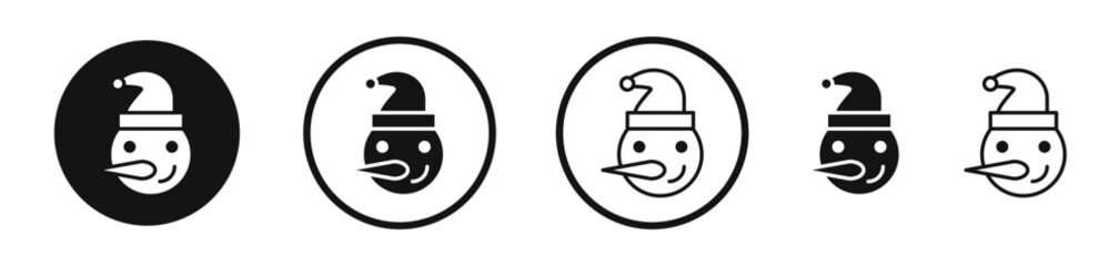 Snowman head icon set. vector icons for apps and website ui design