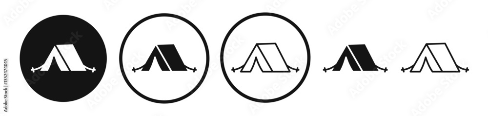 Aufkleber tent icon set. vector icons for apps and website ui design