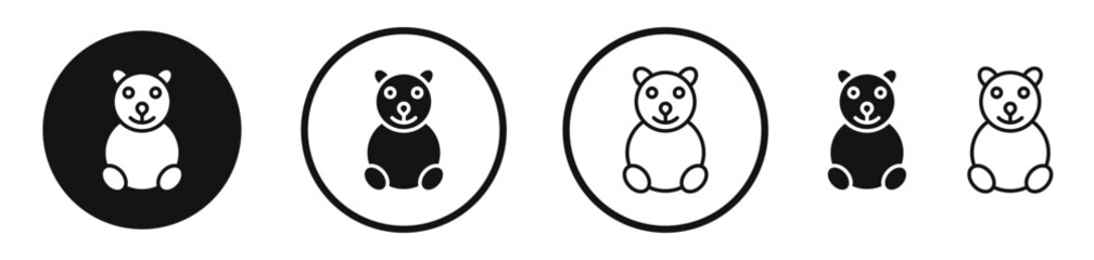 Teddy bear icons symbol. Flat and line design style.