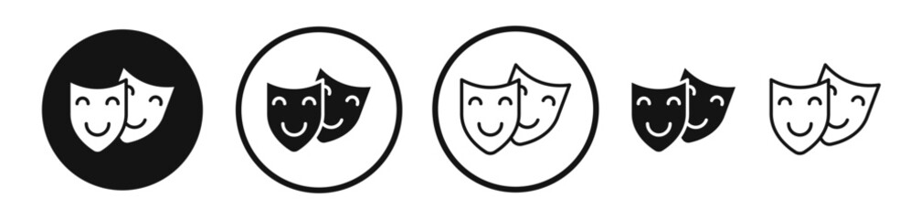 Theater masks icon set. vector icons for apps and website ui design