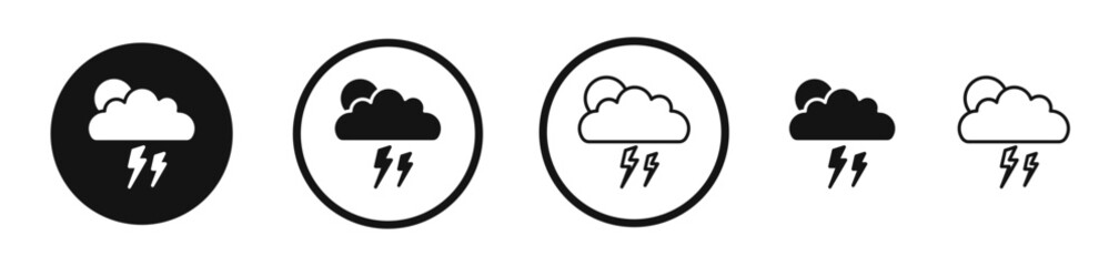 Thunderstorm vector icon symbol. illustration sign collection.