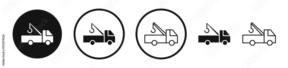 Poster tow truck icon set. vector icons for apps and website ui design