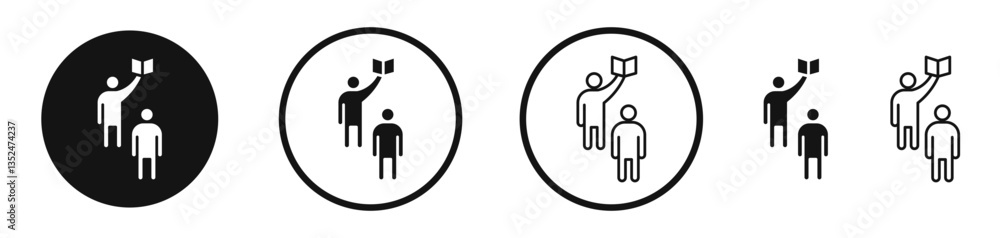 Aufkleber tour guide people icon set. vector icons for apps and website ui design