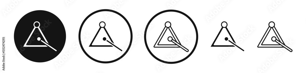 Aufkleber triangle music icon set. vector icons for apps and website ui design