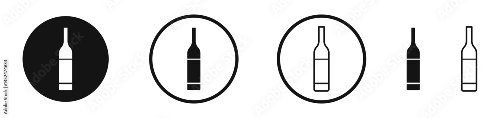 Poster wine bottle icon set. vector icons for apps and website ui design