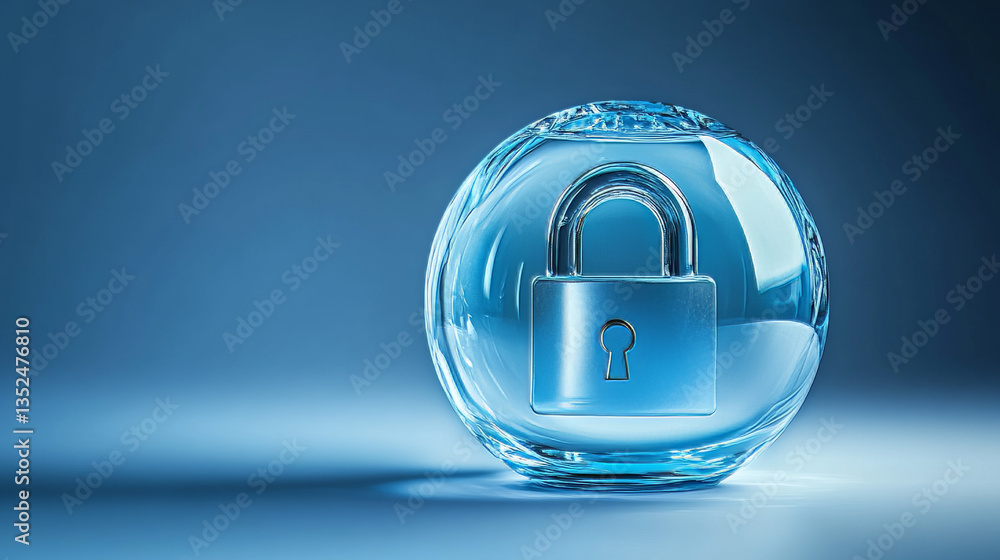 Poster cybersecurity and privacy protection are concepts in computer technology. the padlock is inside a tr