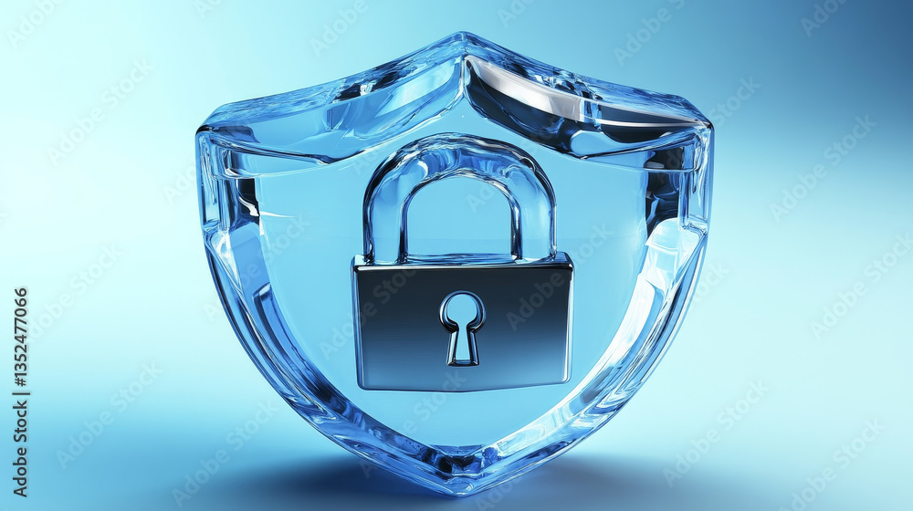 Poster cybersecurity and privacy protection are concepts in computer technology. the padlock is inside a tr