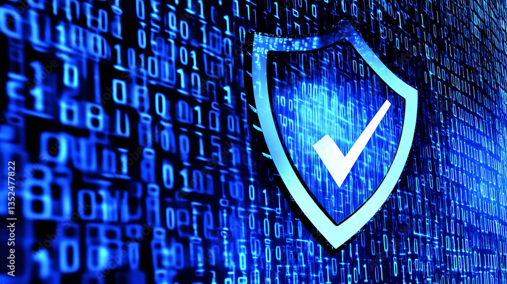 Poster cybersecurity data protection technology concept internet connection online network. there is a prom