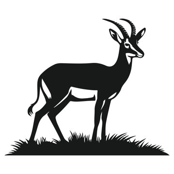 A beautiful antilop silhoutte illustration art design with a white backraund