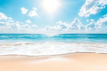 Obraz premium A bright sunny day at the beach and ocean waters