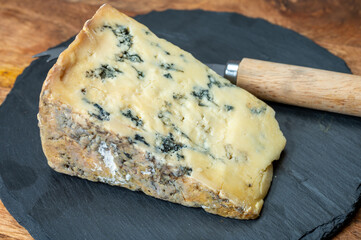Cheese collection, English cow milk semi-soft, crumbly old stilton blue cheese