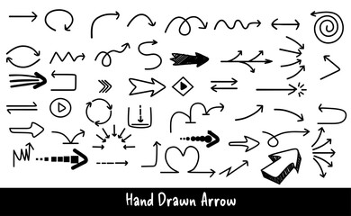 Arrows. Arrow vector icon. Arrows in different directions. Hand drawn Arrows. Arrow line icon