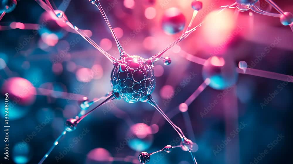 Poster plexus background template for science presentations generative ai