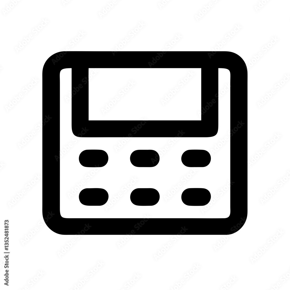Poster minimalistic calculator vector illustration for financial tools and productivity concepts