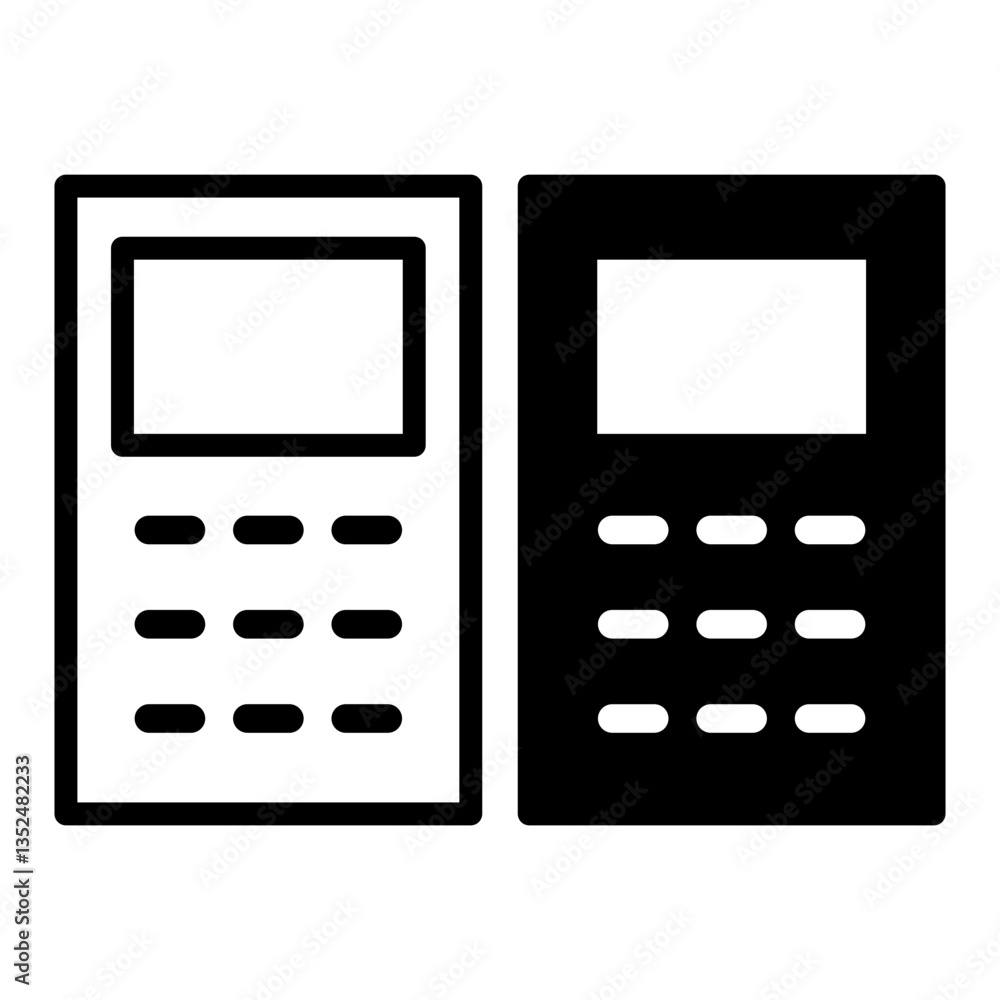 Poster basic calculator icon representing mathematics, calculations, finance, education, and data processin