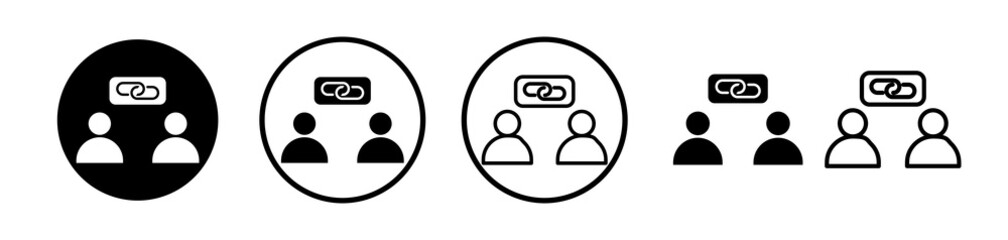 Affiliate link icons symbol. Flat and line design style.